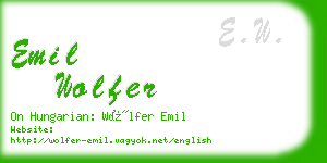 emil wolfer business card